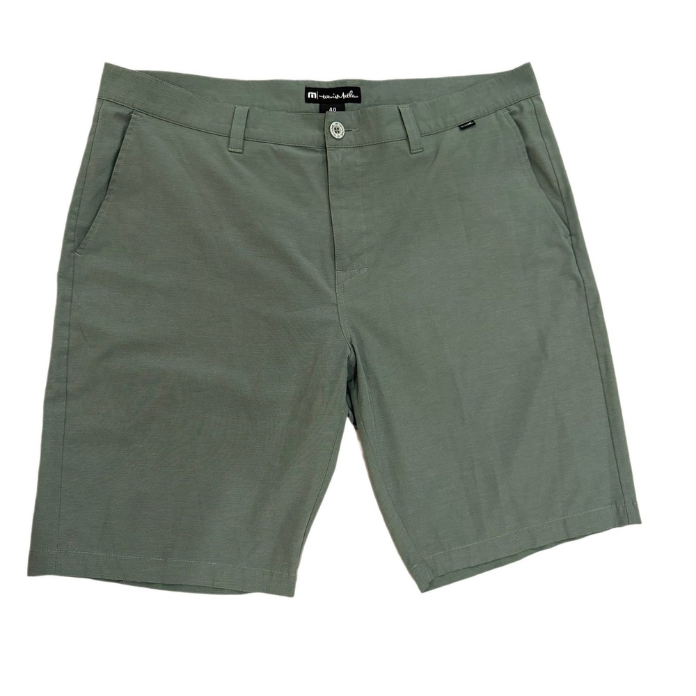 Travis Mathew Mens Olive Green Performance Golf Shorts 40 Sporty Athleisure